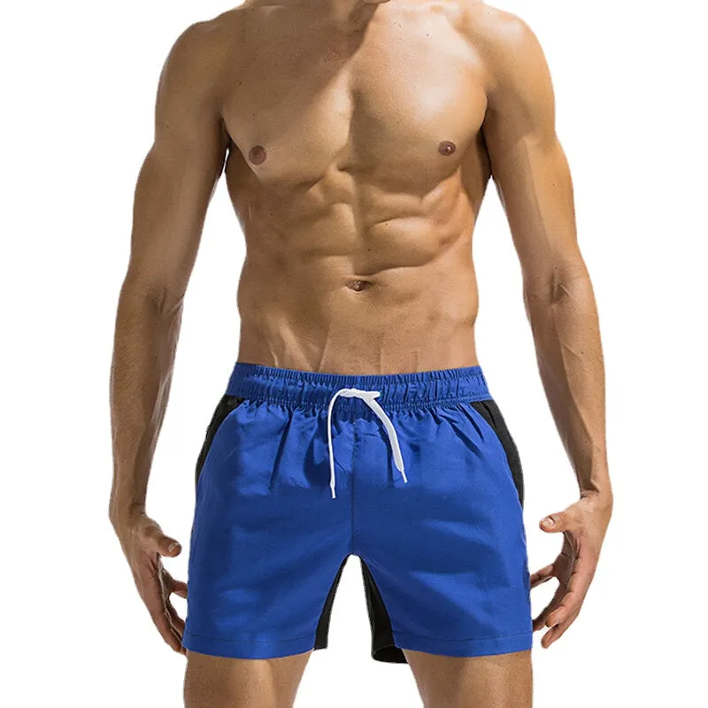Men's Quick Dry Drawstring Board Shorts - Stitching Design