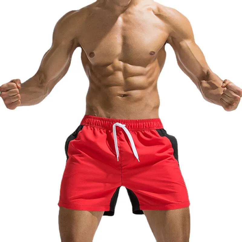 Men's Quick Dry Drawstring Board Shorts - Stitching Design
