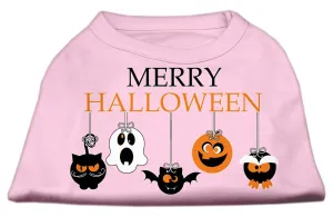 Merry Halloween Screen Print Dog Shirt Light Pink Xs (8)