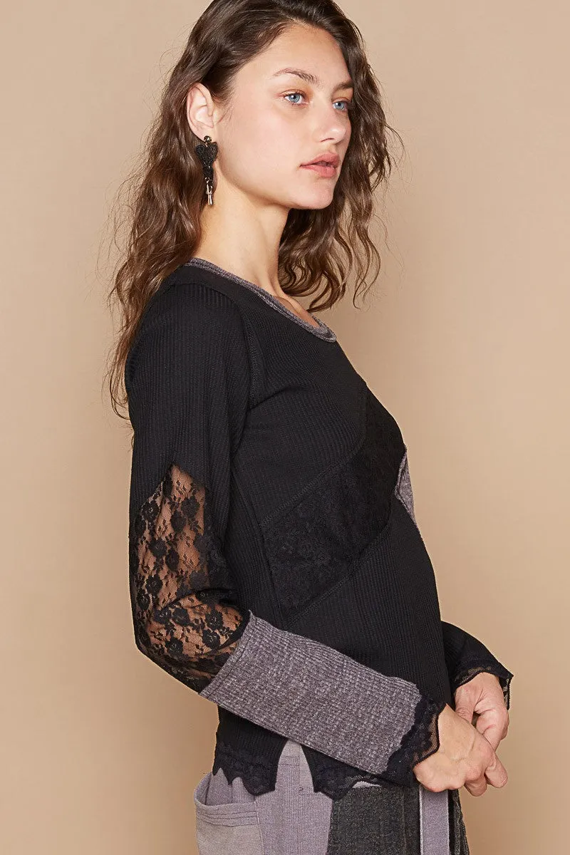 Midnight  Lace Detail Top