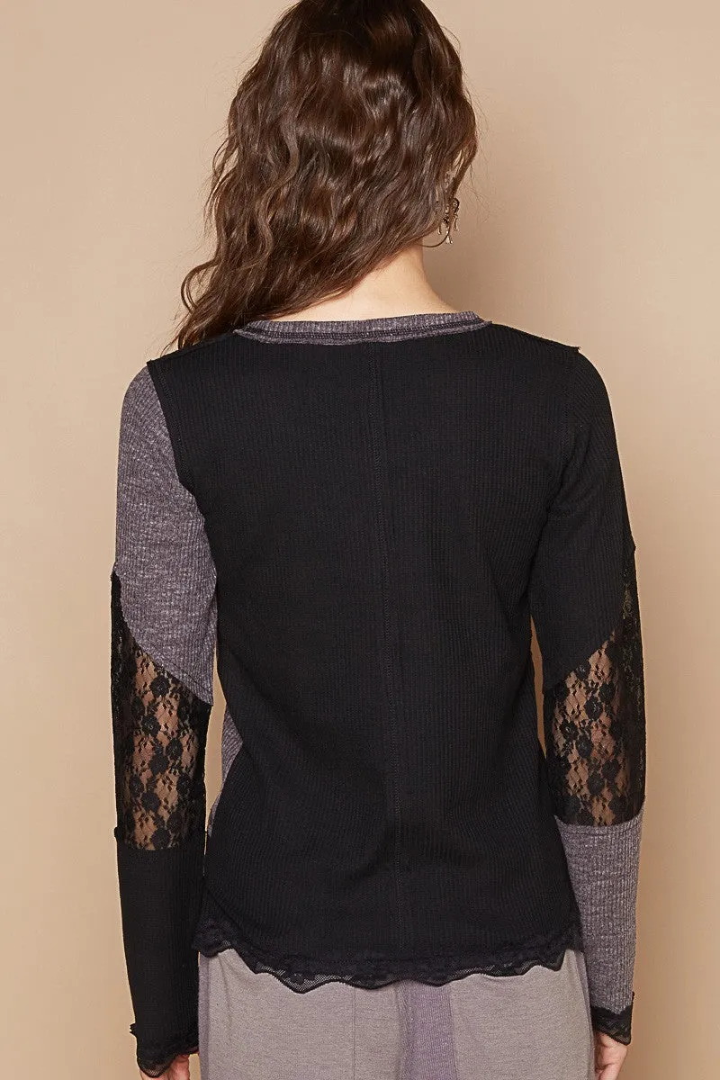 Midnight  Lace Detail Top