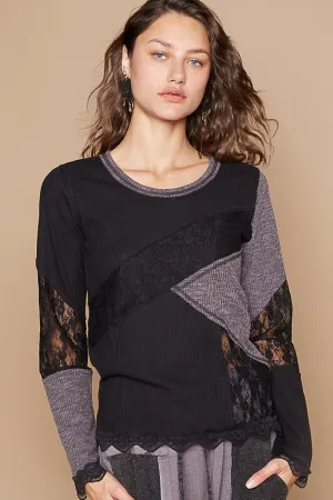 Midnight  Lace Detail Top