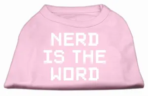 Nerd is the Word Screen Print Shirt Light Pink XL (16)