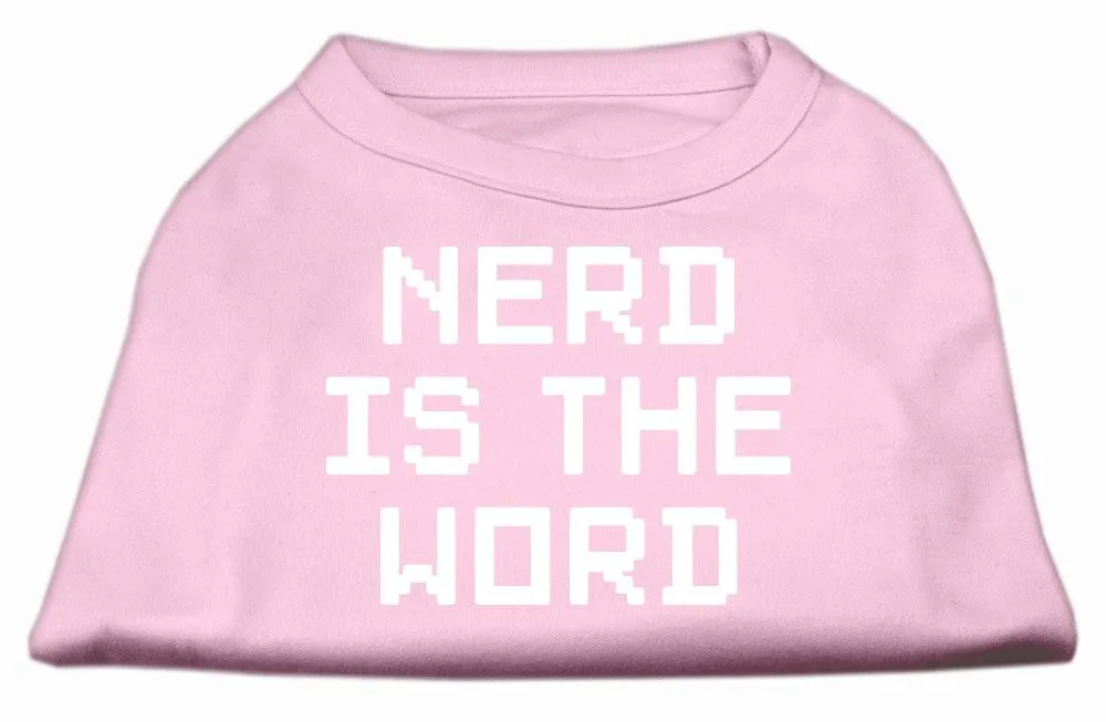 Nerd is the Word Screen Print Shirt Light Pink XXL (18)
