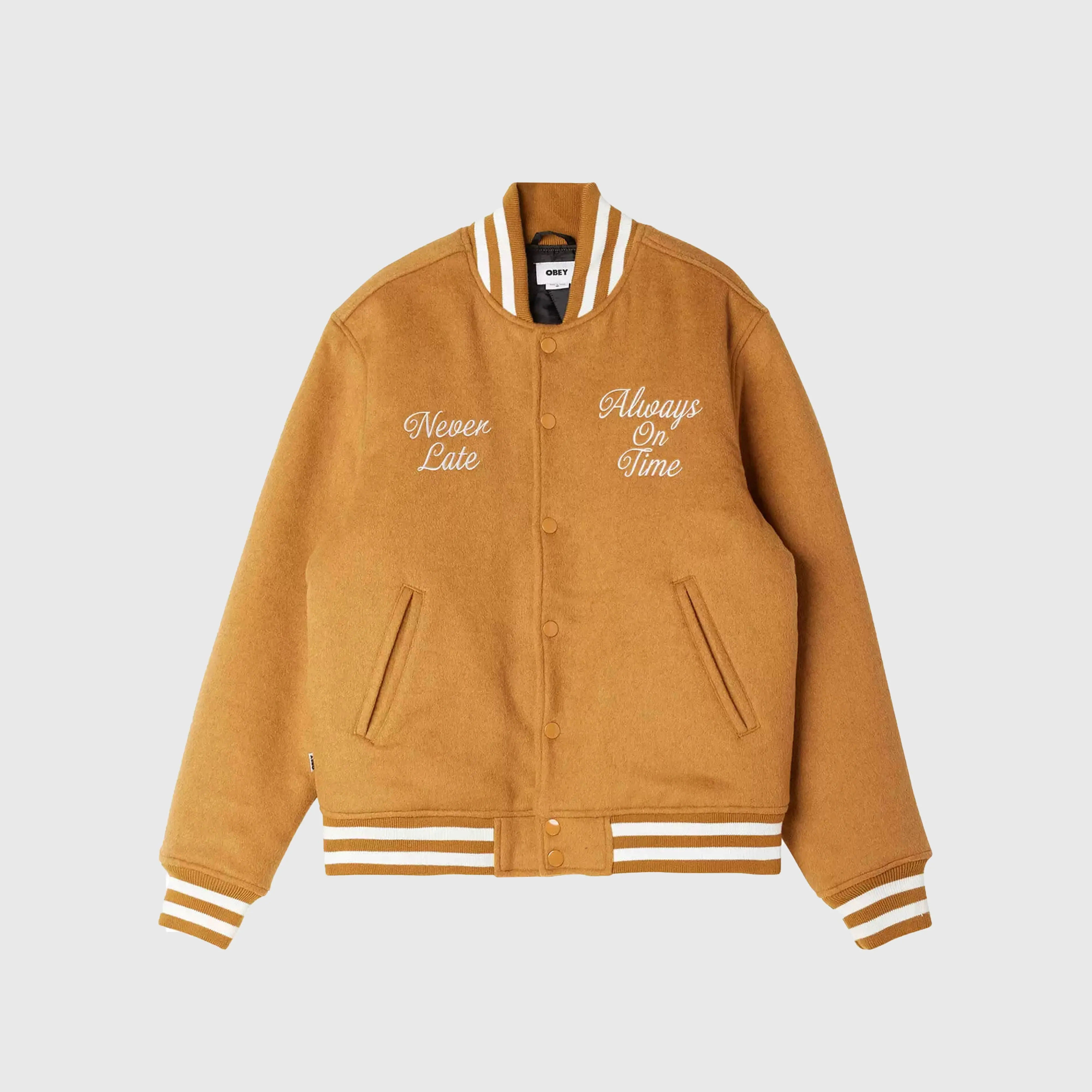 Obey Time Varsity Jacket - Brown Sugar