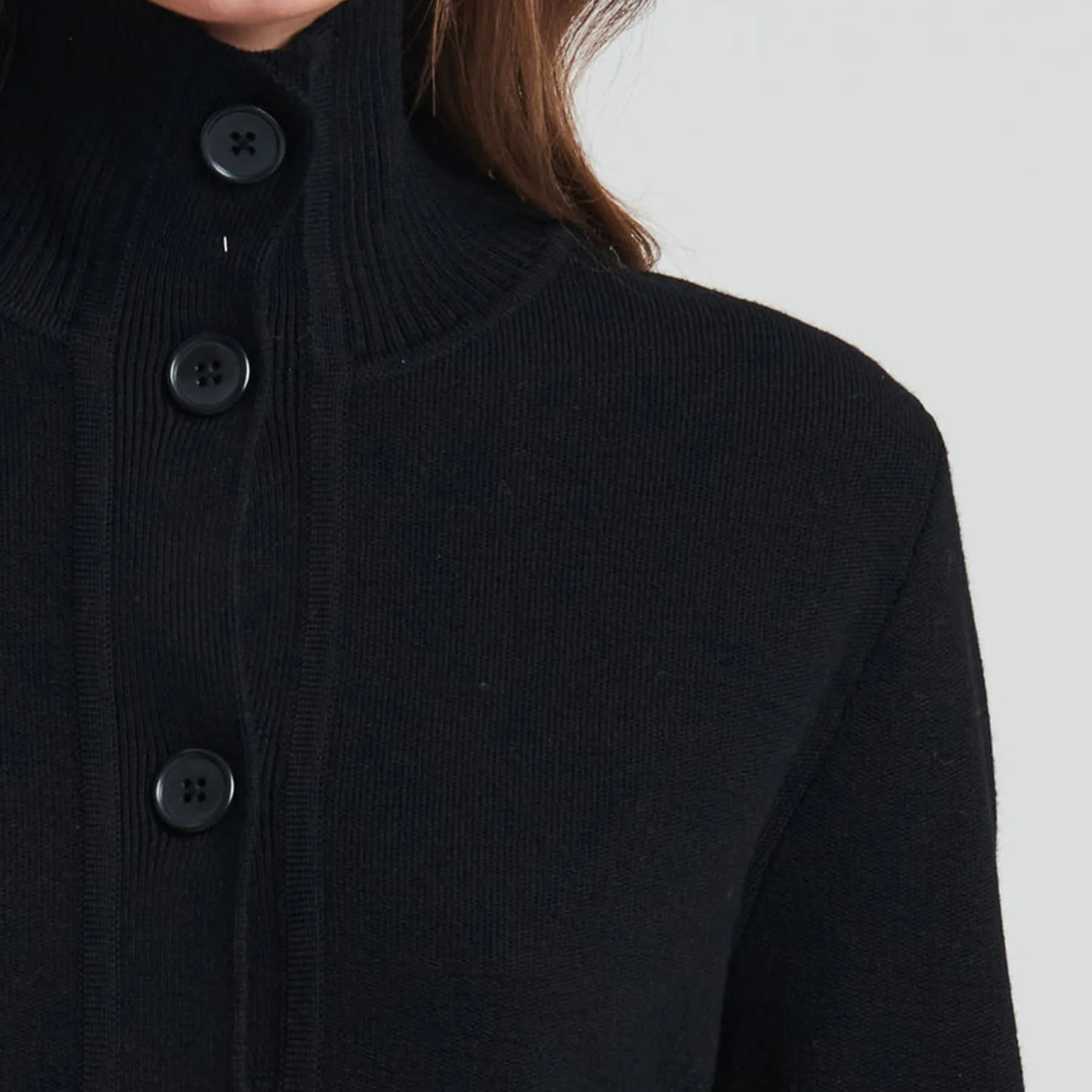 Patrick Assaraf Merino Button Front Milano Jacket - Black