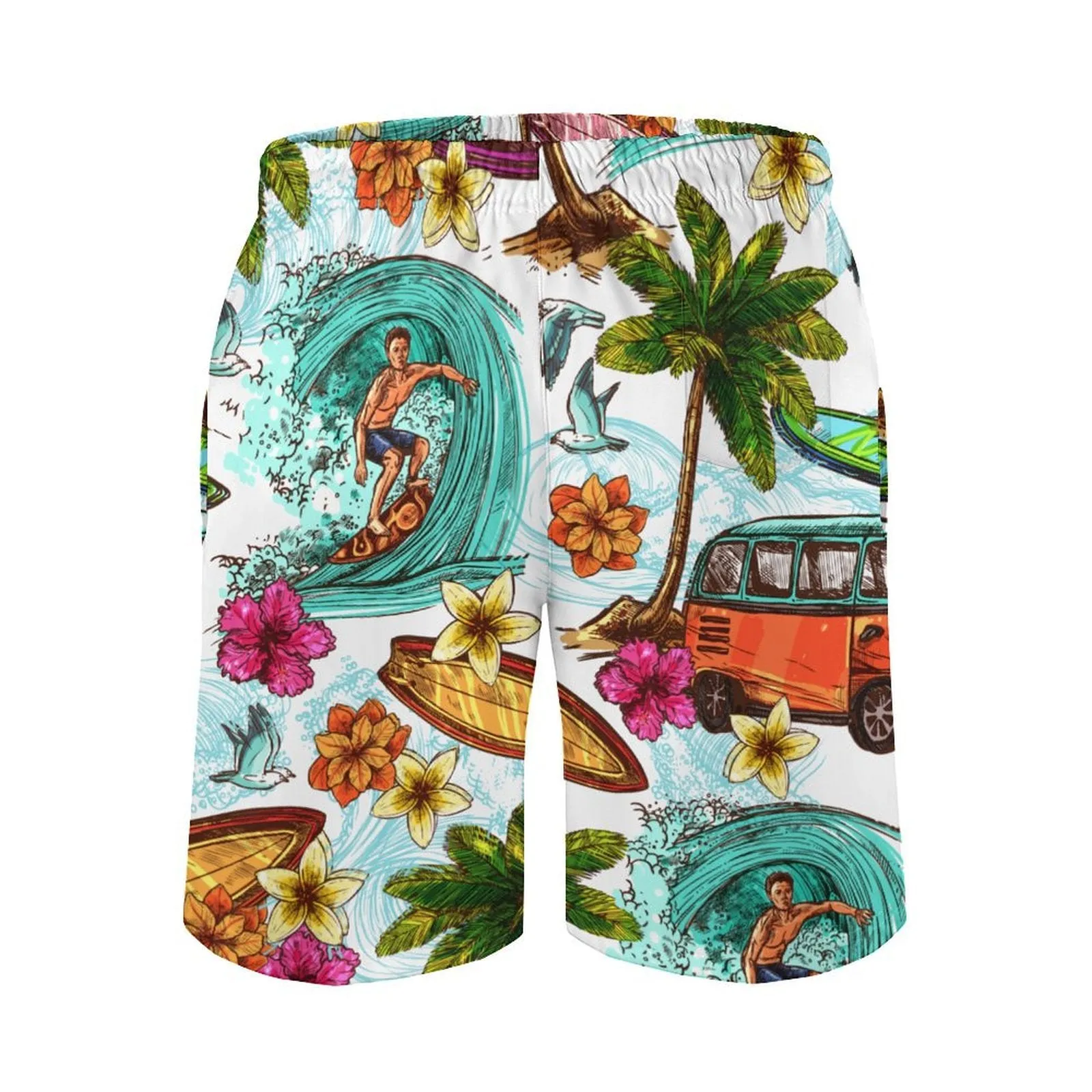 Personalized Men's Swim Trunks Quick Dry Beach Shorts Mesh Lining Swimwear Bathing Suits with Pockets