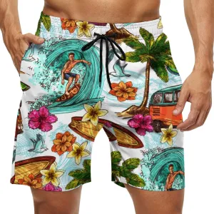 Personalized Men's Swim Trunks Quick Dry Beach Shorts Mesh Lining Swimwear Bathing Suits with Pockets