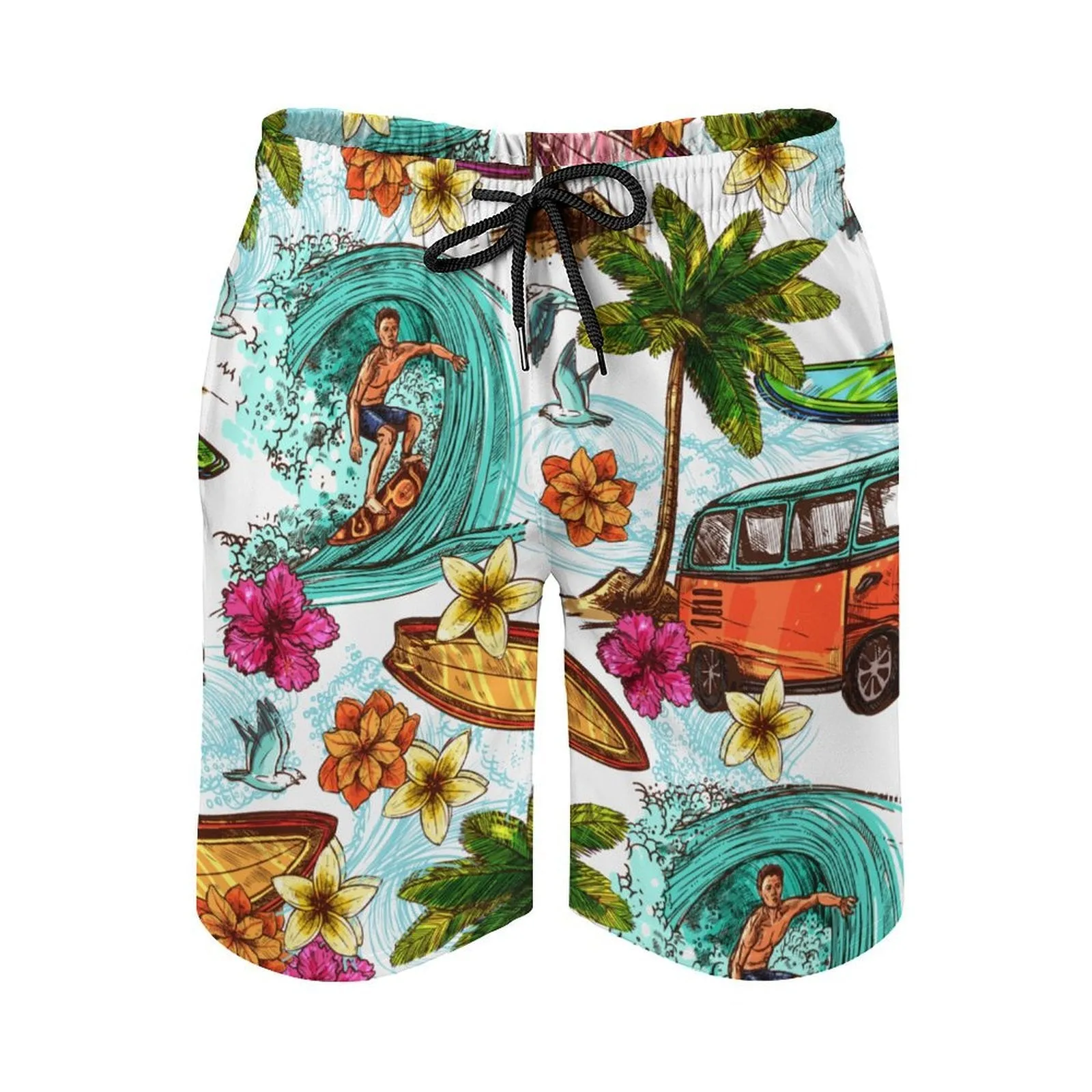 Personalized Men's Swim Trunks Quick Dry Beach Shorts Mesh Lining Swimwear Bathing Suits with Pockets