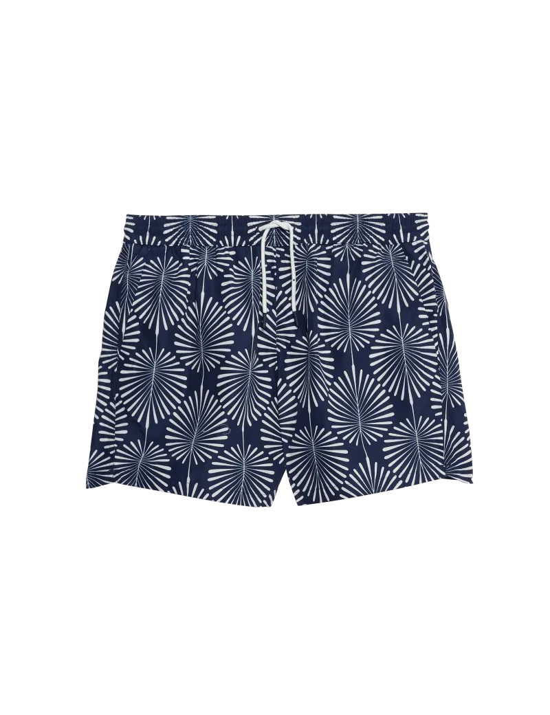 Quick Dry Woodblock Print Swim Shorts