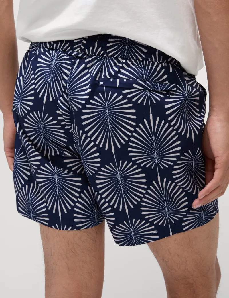 Quick Dry Woodblock Print Swim Shorts