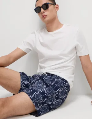 Quick Dry Woodblock Print Swim Shorts