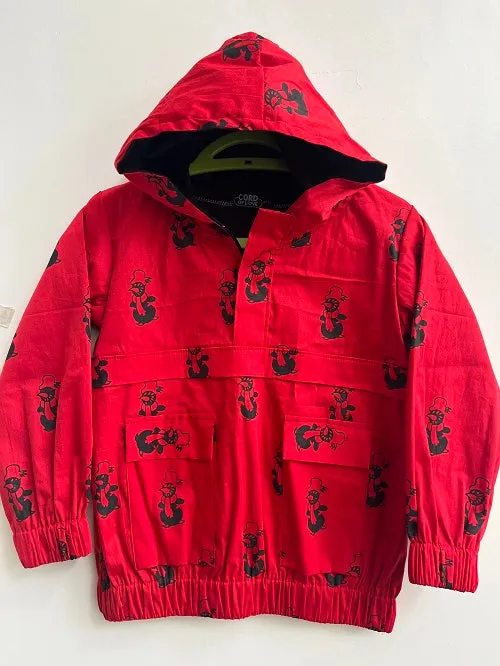 Red Cotton Laycra Penguin Unisex Hoodie