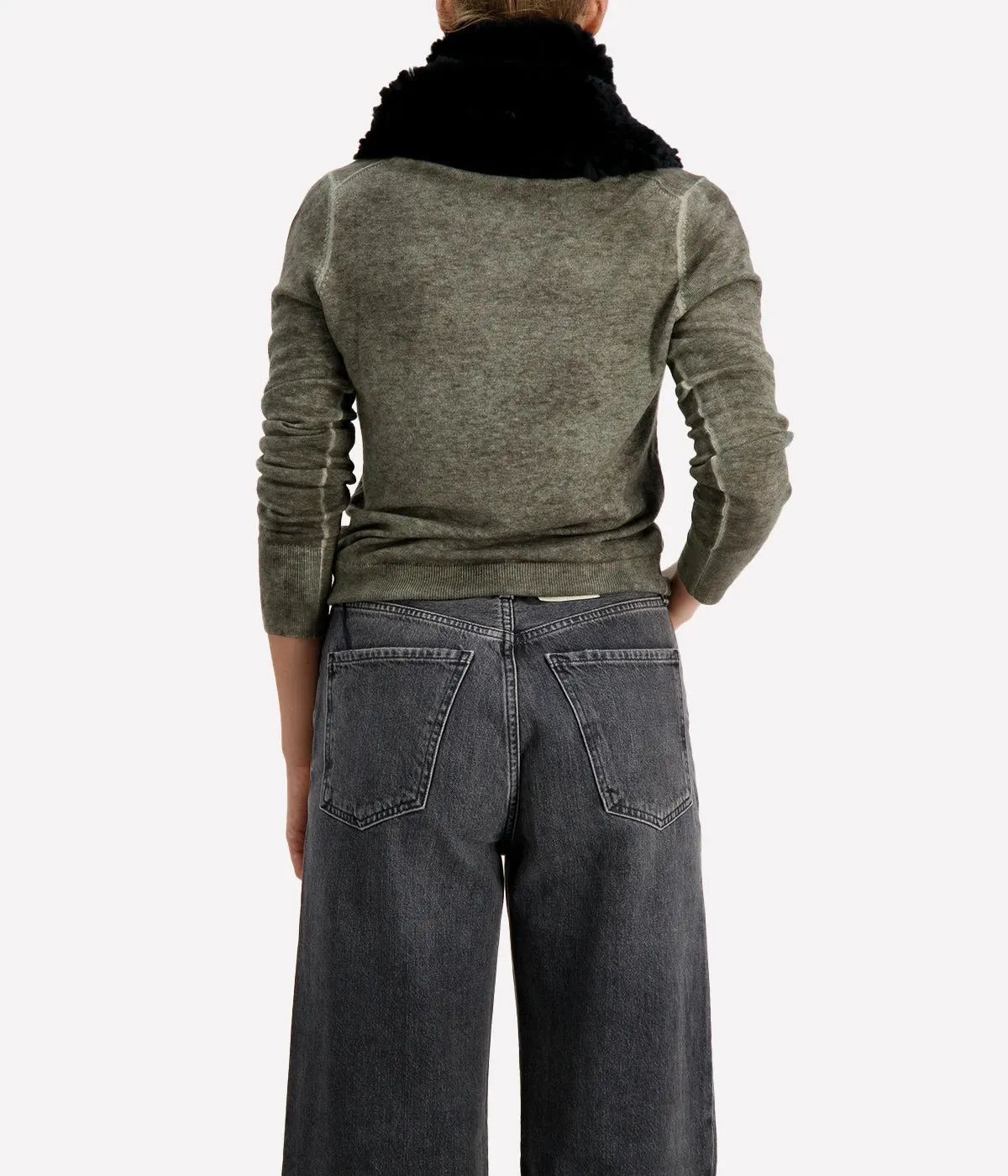 Rex Rabbit Funnel Scarf in Black