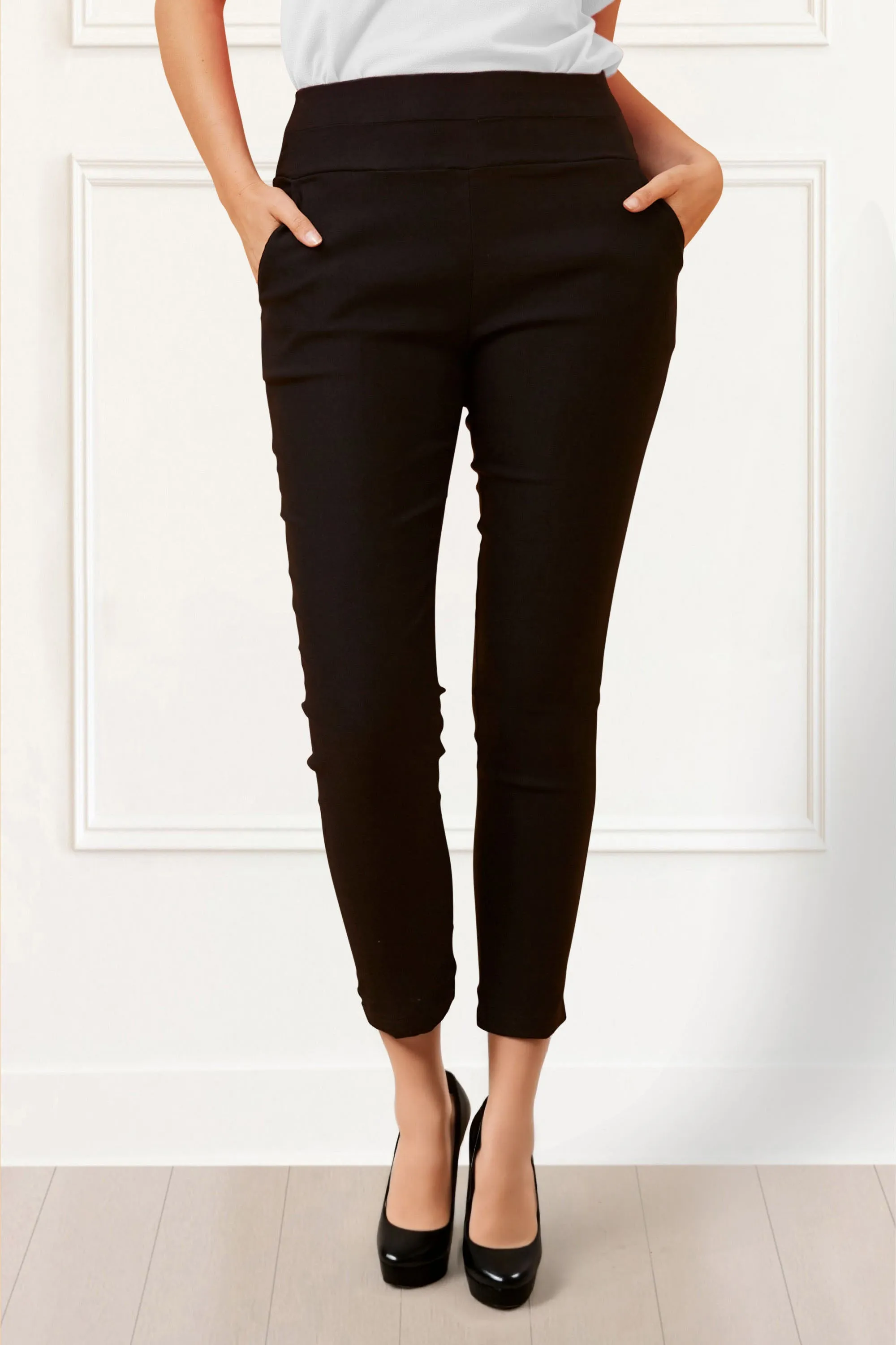 Sandy Slim Fit Ankle Pants Stretch Comfortable Chic