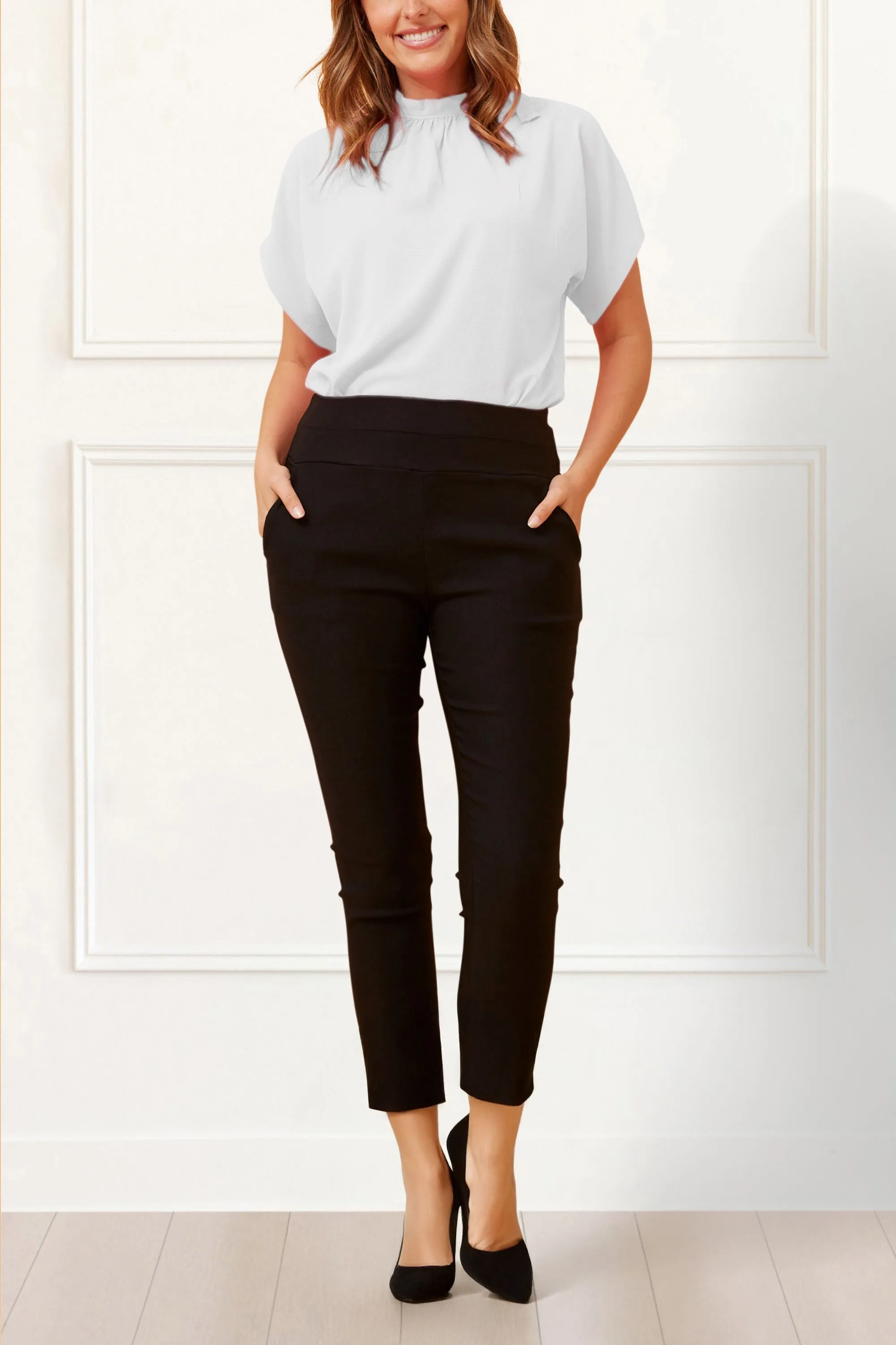 Sandy Slim Fit Ankle Pants Stretch Comfortable Chic