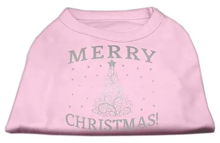 Shimmer Christmas Tree Pet Shirt Light Pink XXL (18)