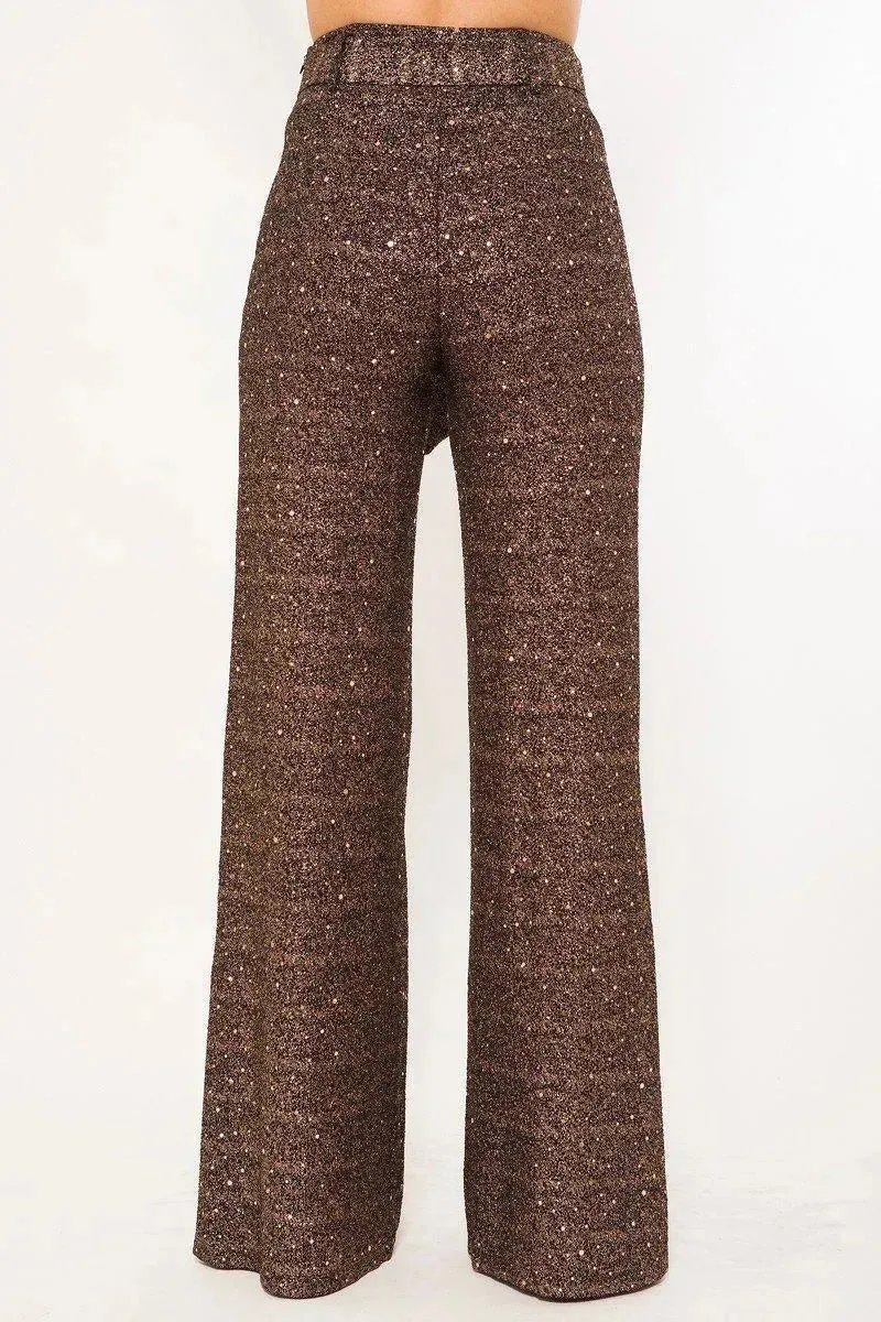 Shiny Paillette Pants