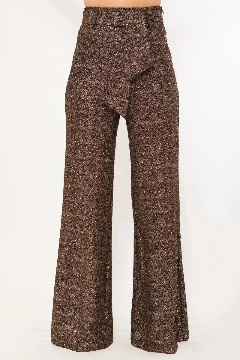 Shiny Paillette Pants