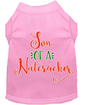 Son Of A Nutcracker Screen Print Dog Shirt Light Pink Xxl