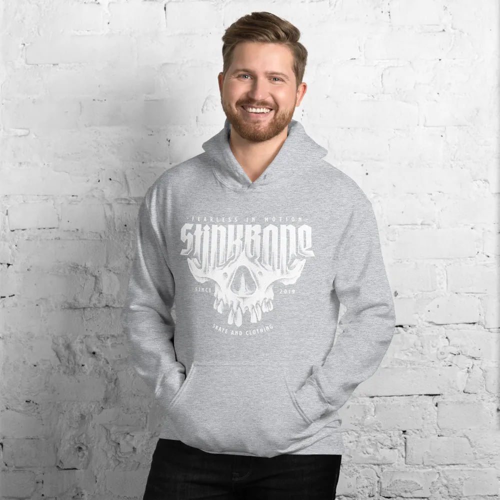 StinkBone Unisex Hoodie in White Logo
