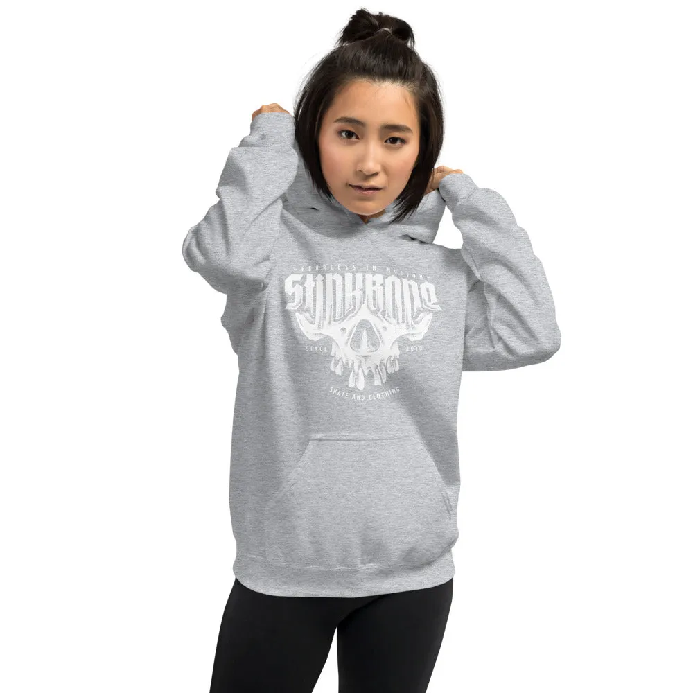 StinkBone Unisex Hoodie in White Logo