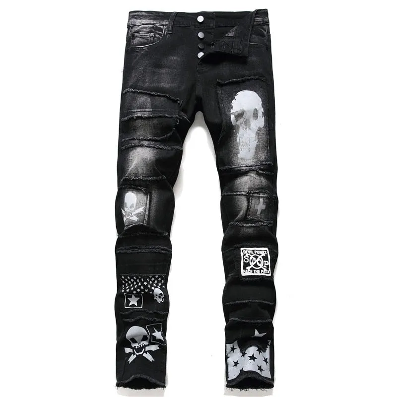 Streetwear Comfortable Men's Designer Denim Pants