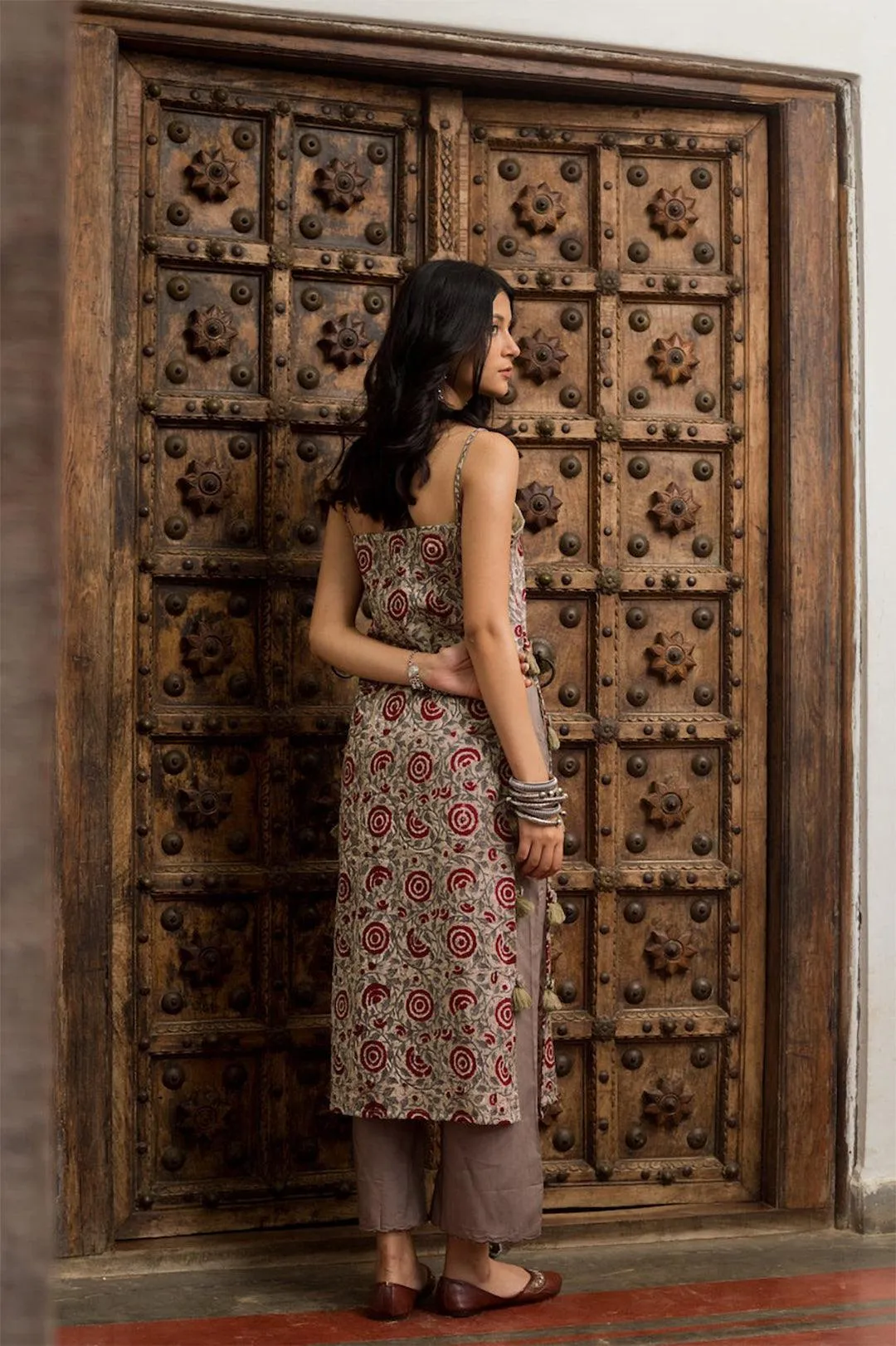 SUDHAYA BRICK-RED KURTA SET