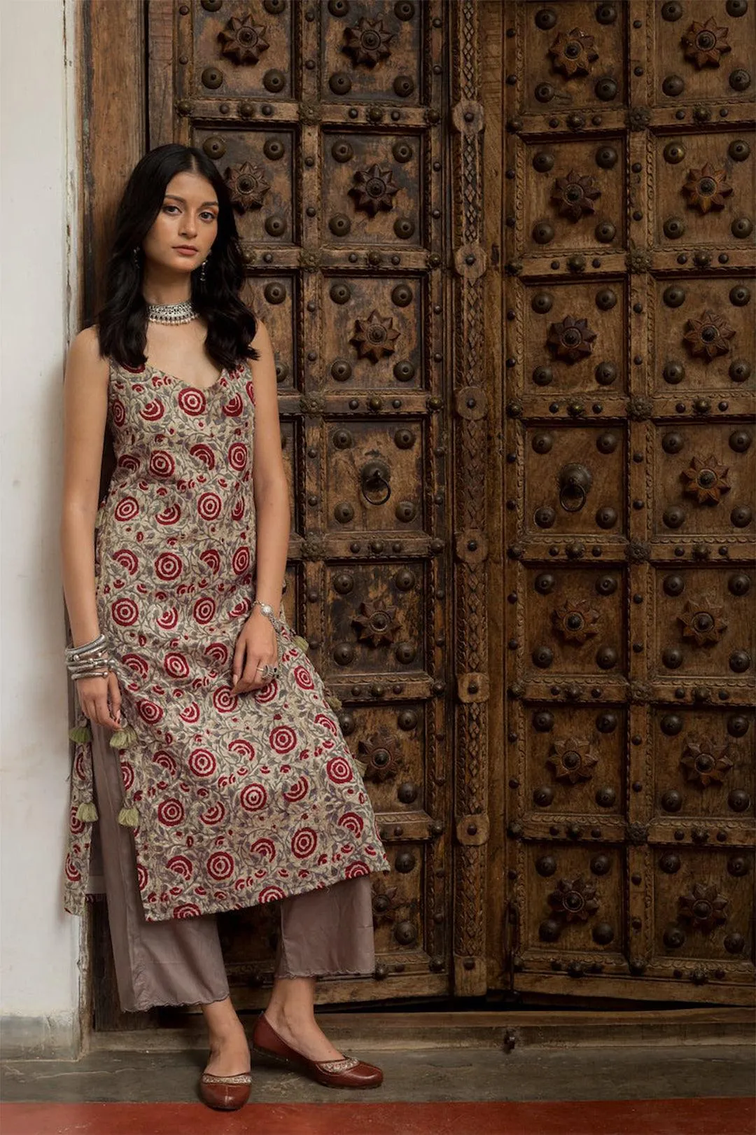 SUDHAYA BRICK-RED KURTA SET