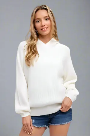 Sweater Hoodie - White