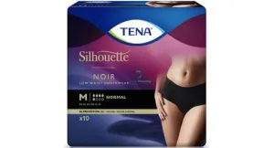 Tena Lady Silhouette Low Waist Noir Pants Medium - 10 Pack