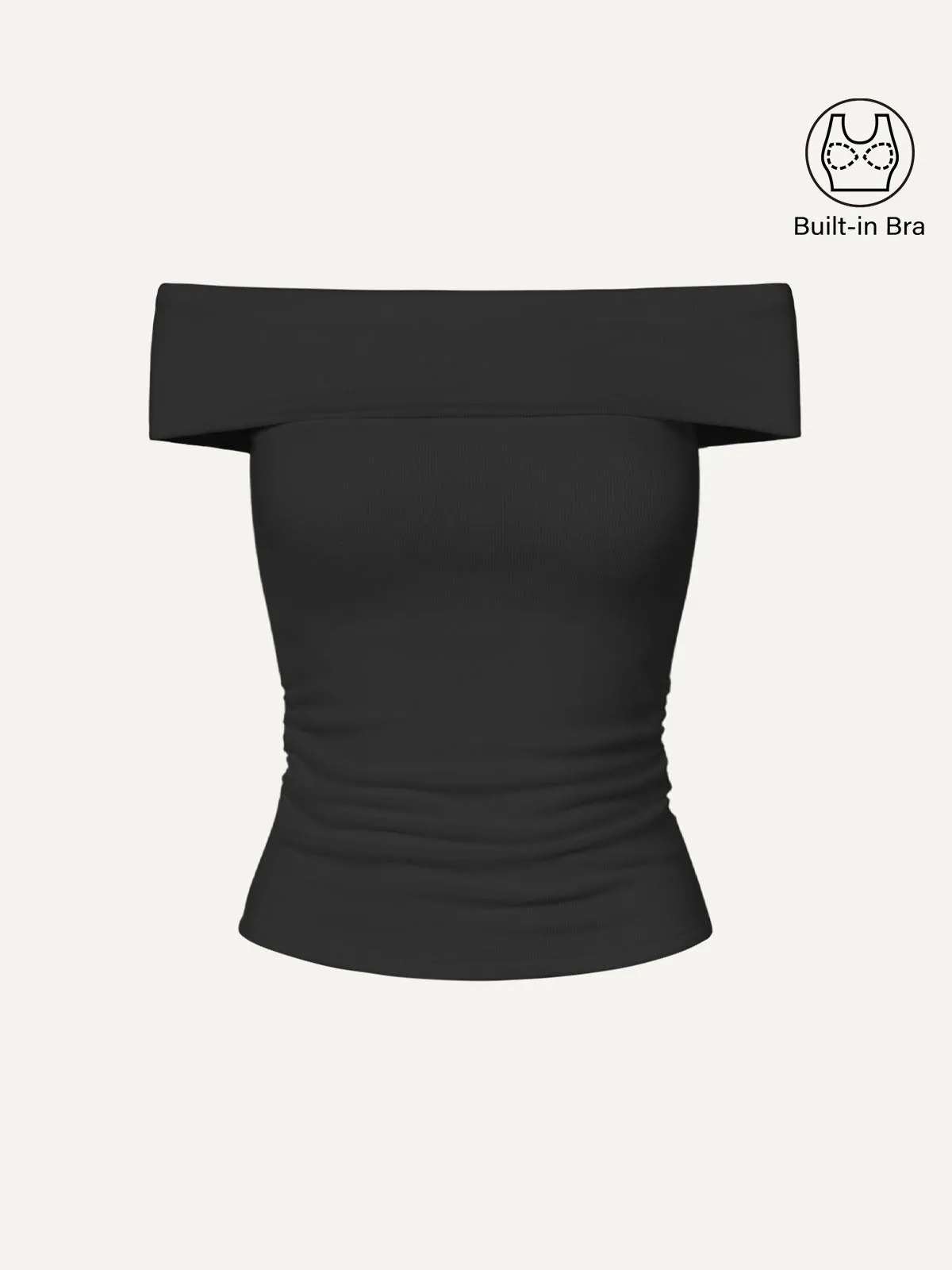 Thermal Brushed Off-The-Shoulder Brami Top