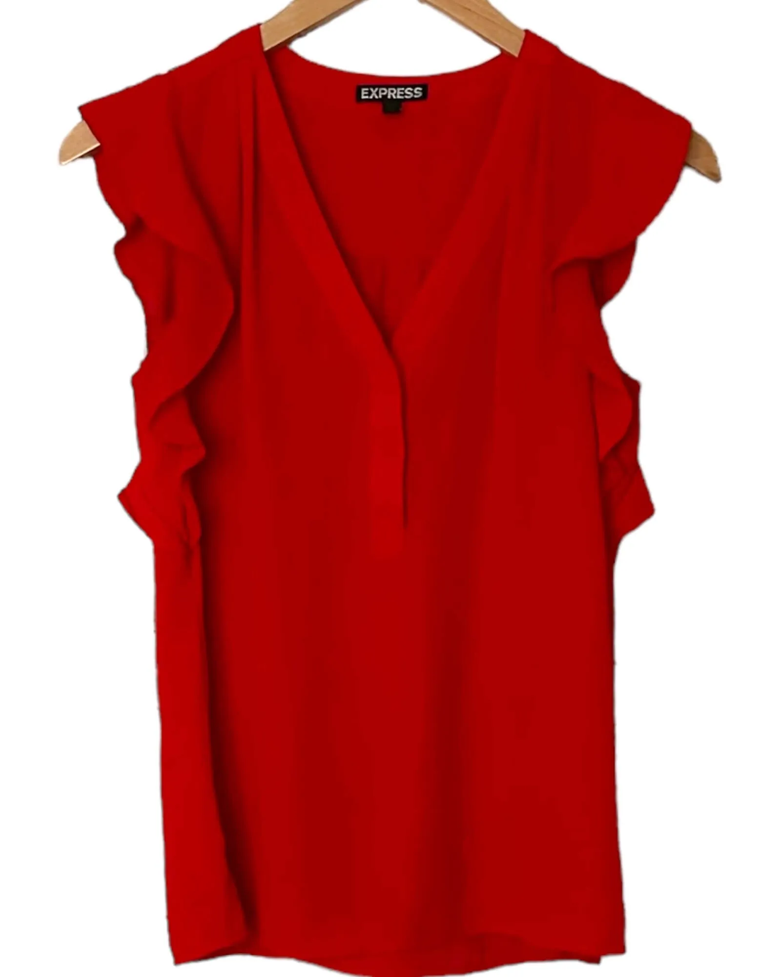 Warm Autumn Blaze V-Neck Ruffle Sleeve Blouse