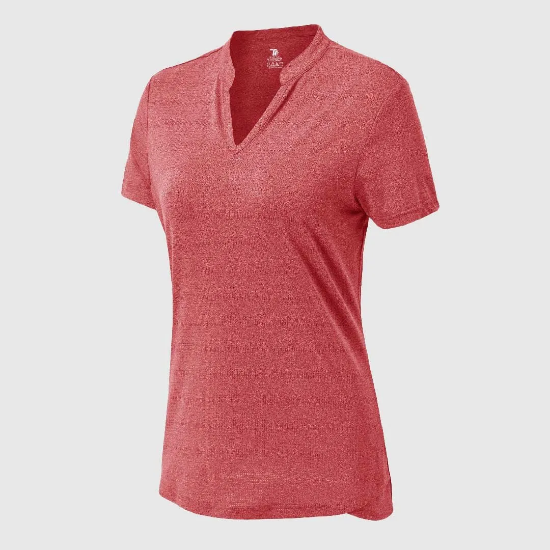 Women's Lightweight V-Neck Short Sleeve Polo Shirts