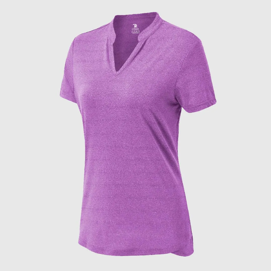 Women's Lightweight V-Neck Short Sleeve Polo Shirts