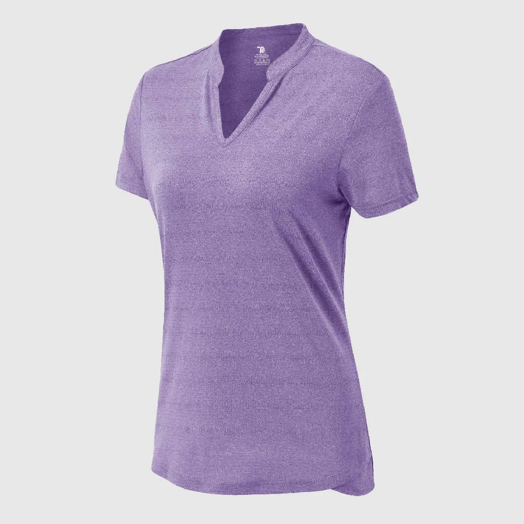 Women's Lightweight V-Neck Short Sleeve Polo Shirts