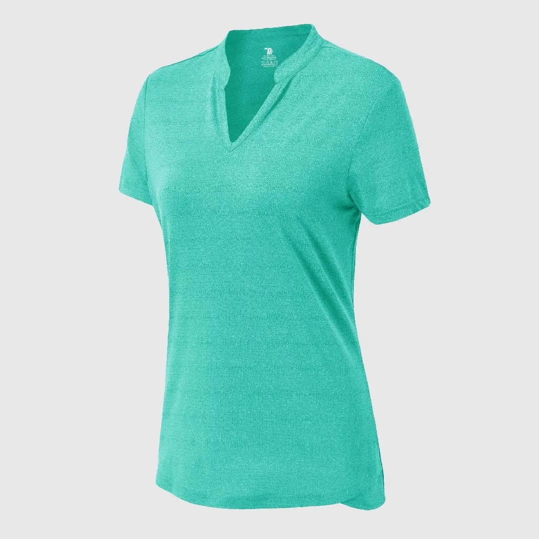 Women's Lightweight V-Neck Short Sleeve Polo Shirts