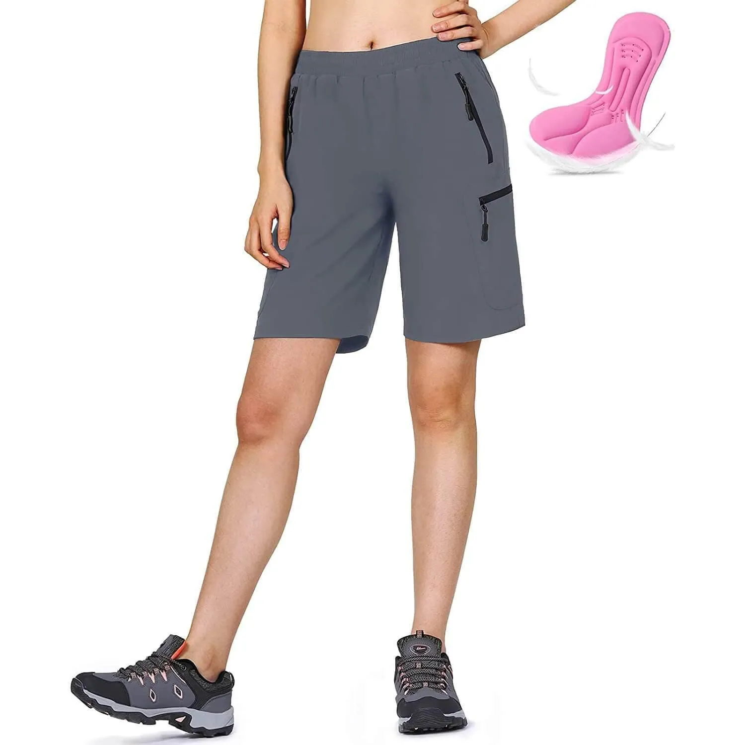Women's Padded MTB Elstic Waist Hiking Shorts 07