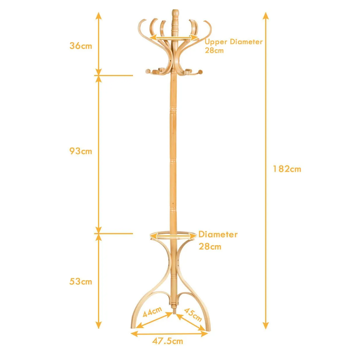 Wooden Coat and Hat Stand-Oak