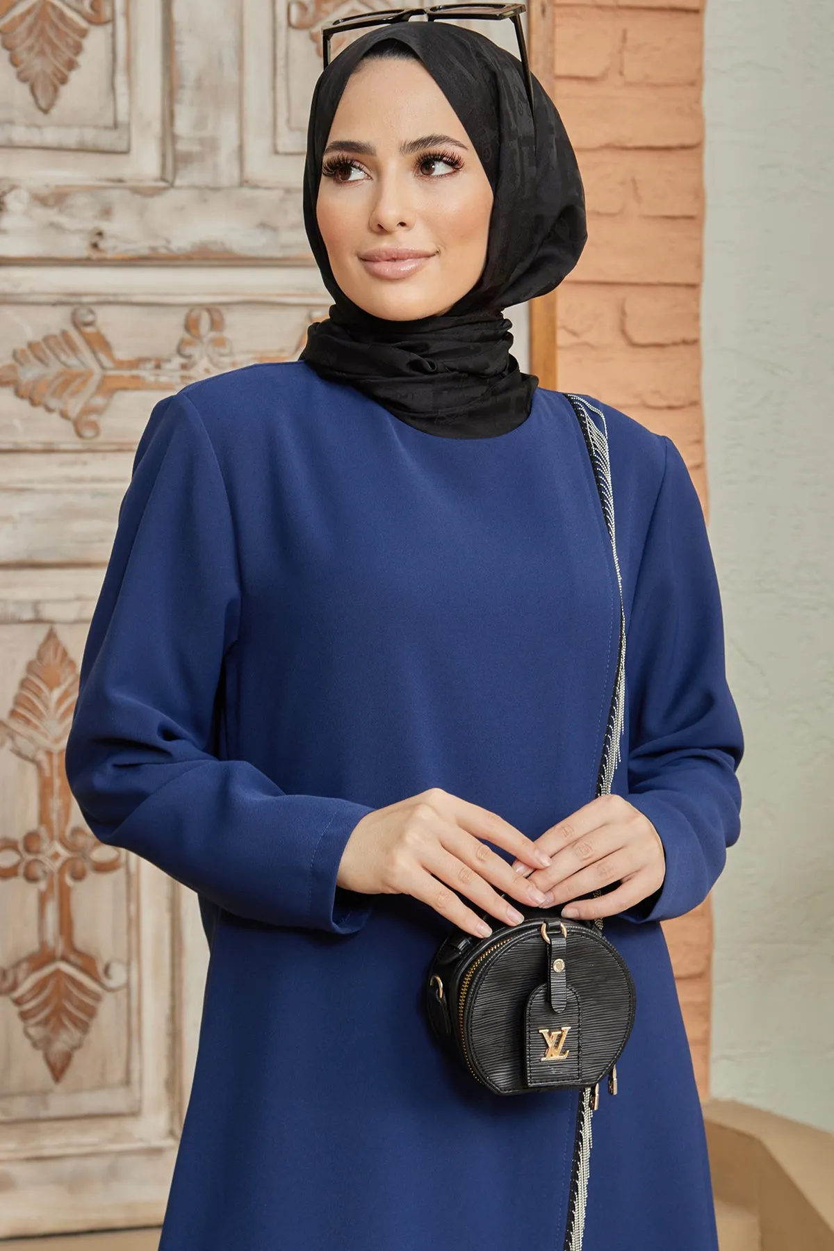 ZRF Women Chain Detailed Tunic Pants Set - Indigo - Reynoldsburg
